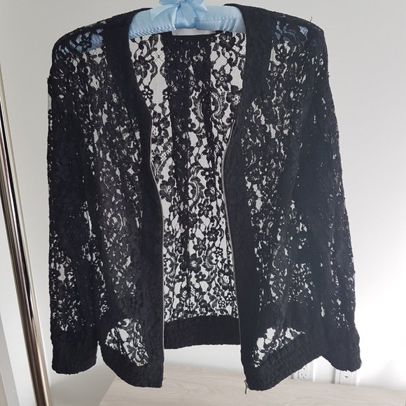Zimmermann Black Lace Bomber Jacket NWOT - Picture 2 of 12